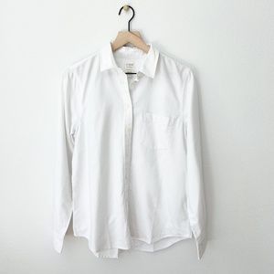 J Crew Perfect Fit White Cotton Oxford Button Down